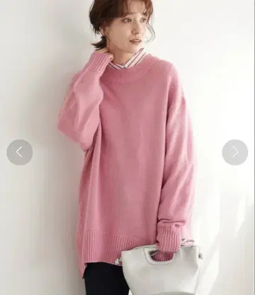 [새상품] 쇼콜라피네 로브 밀도 높은 니트 튜닉 핑크