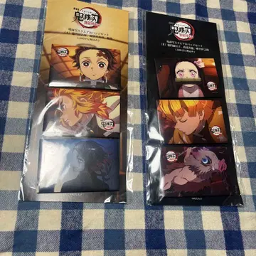 귀멸의 칼날 무한 열차편 스퀘어 캔뱃지 세트 미개봉 새상품 덤 포함