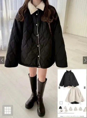 GRL 퀼팅 자켓 블랙