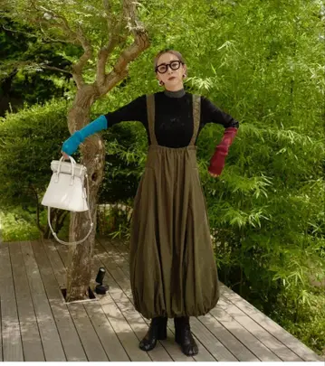 ommo 퀼팅 벌룬 원피스