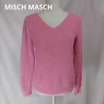 MISCH MASCH 라메 샤기 니트 핑크 V넥 보송보송
