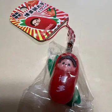 하카타 인형형 스트랩 빨간색