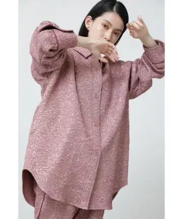 OKIRAKU x ROSE BUD 로즈버드 자카드 빅 셔츠 긴팔