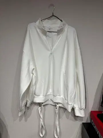 루즈 실루엣 코튼 분또 드레이프 트랙 하프 지퍼 긴팔 풀오버