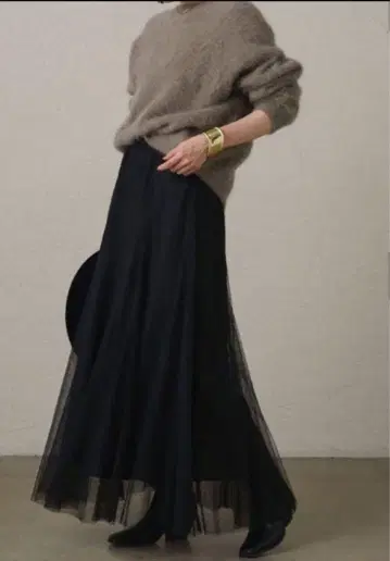 라운지 드레스 튤 스커트 블랙