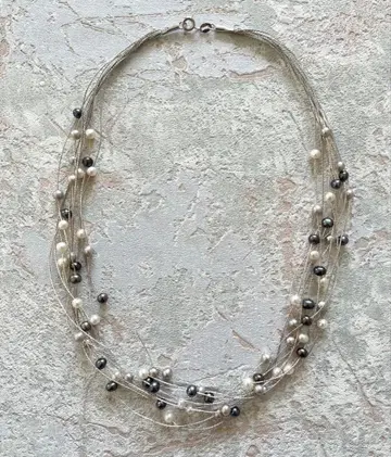 [ 새상품 ] 10연 담수 펄 스테이션 목걸이 겨울 코디 포멀 기프트