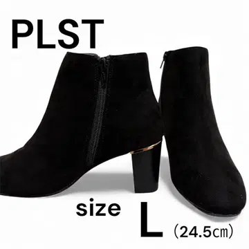 PLST 숏부츠 L 블랙 스웨이드 사이드 지퍼 부티