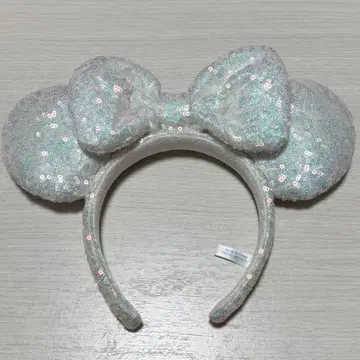 디즈니 미니 머리띠 스팽글 화이트