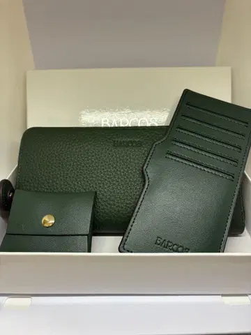 BARCOS 다크 그린 장지갑 세트