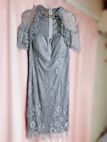 DAZZY 그레이 레이스 타이트 드레스 L 사이즈