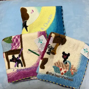 더 베어 스쿨 곰 손수건 타월 3장 세트