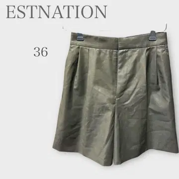 에스트네이션 숏팬츠 울100% 광택감 다크 브라운 S 가을/겨울