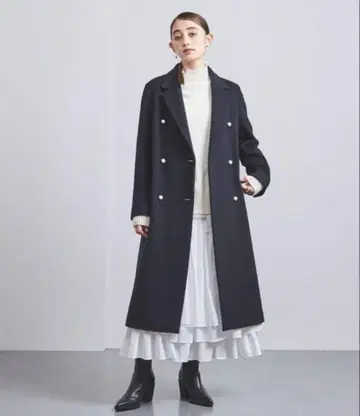 UNITED ARROWS 유나이티드 애로우즈 펄 버튼 울 코트