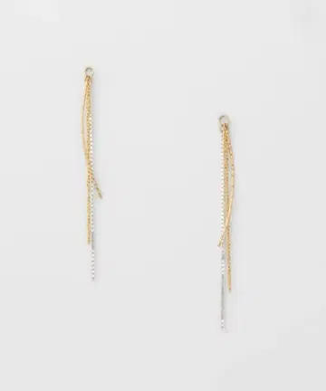 agete K10 SV 콤비 귀걸이 참