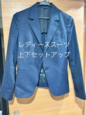 네이비 스트라이프 비즈니스 정장 상하의 세트