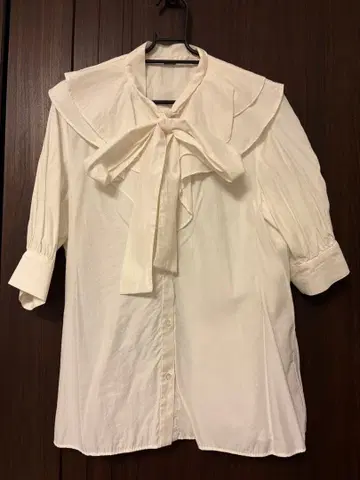 mila owen 블라우스 화이트 리본