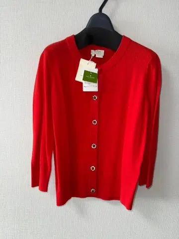 택 포함 미사용 새상품 KATE SPADE 가디건 7부 소매 S 여성용