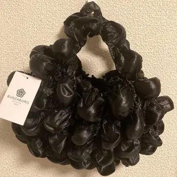 분자브로 BUNZABRO 큰 폼폼 백 메탈릭 블랙