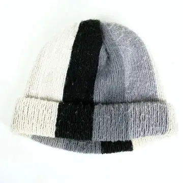 1990s 빈티지 멀티 컬러 스트라이프 니트캡 울 모자