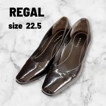 REGAL 블랙 22.5 스퀘어토 하이힐