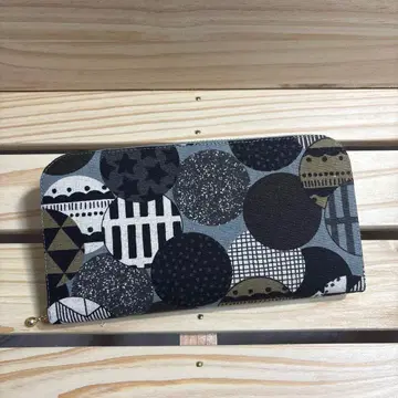 핸드메이드 장지갑 [ 북유럽 무늬 ] 그레이 ( 신색 )