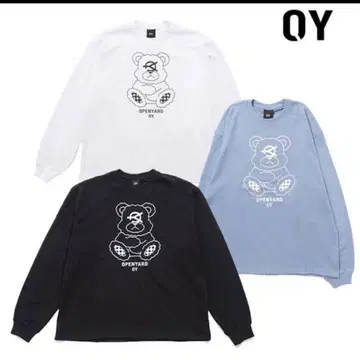 OPENYARD 곰 자수 긴팔 T셔츠