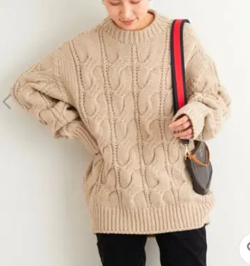FRAMeWORK 로우 게이지 케이블 램스울 니트 스웨터