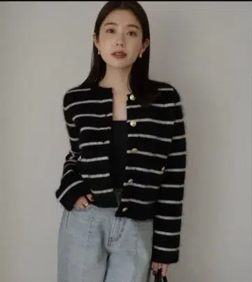 anuans 캐시미어 블렌드 노카라 니트 자켓