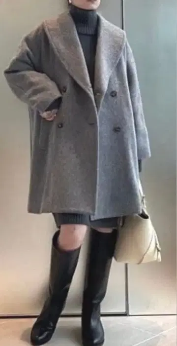 Demi-Luxe BEAMS 샤기 숄카라 코트