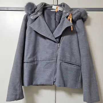 퍼 후드 그레이 자켓