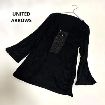 UNITED ARROWS 긴팔 상의 티셔츠 블랙 레이온