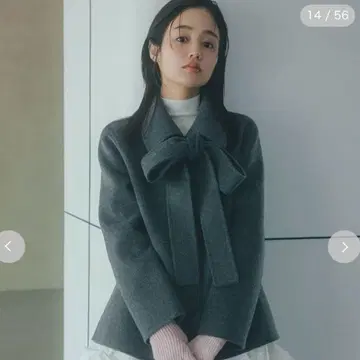 SNIDEL 리버 리본 자켓 그레이