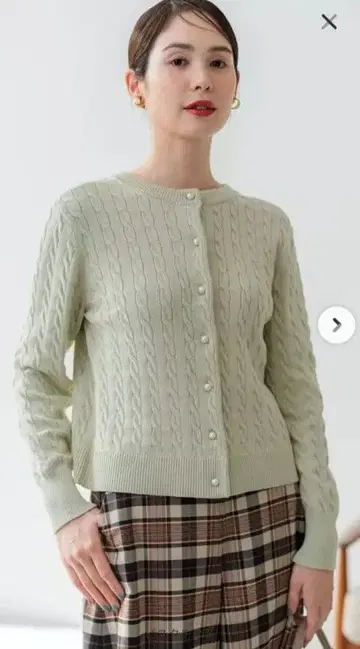 현행 쿠미교쿠 앞뒤 착용 가능 캐시미어 혼방 2WAY 케이블 니트 M