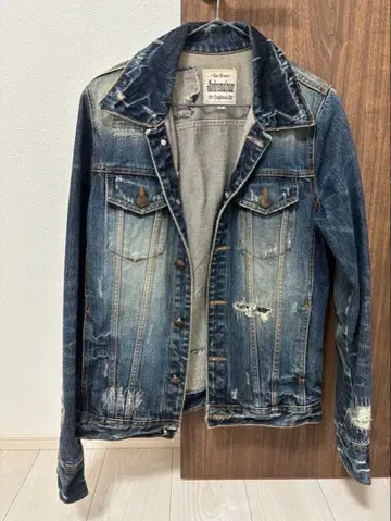 데미지 가공 인디고 데님 자켓