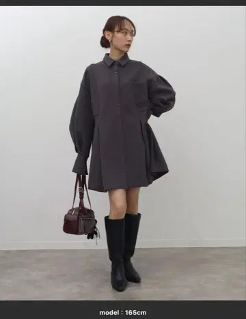 NOGLE 노글 카라 부착 미니 원피스