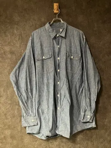 택 없음 80s 빅맥 샴브레이 셔츠 트리플 스티치 빅맥