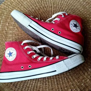 컨버스 올스타 레드 하이컷 스니커즈 사이즈 28