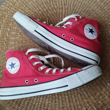 컨버스 올스타 레드 하이컷 스니커즈 사이즈 28