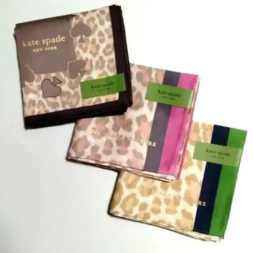 케이트 스페이드 레오파드 무늬 손수건 (3개입) [택 포함 새상품]