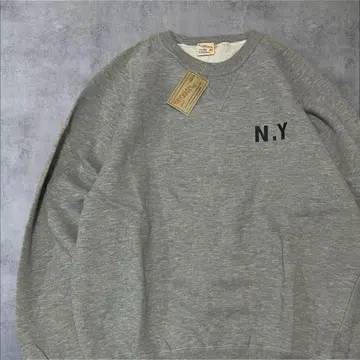 archive vintage N.Y. 로고 그레이 크루넥 트레이닝복