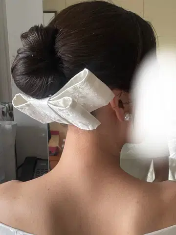 웨딩 리본 모자 꽁지
