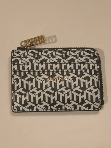 TOMMY 모노그램 카드 케이스 블랙/화이트