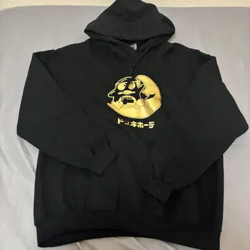 돈키호테 돈펜 후드티 달 타는 돈펜 긴팔 블랙 L 사이즈 금 로고