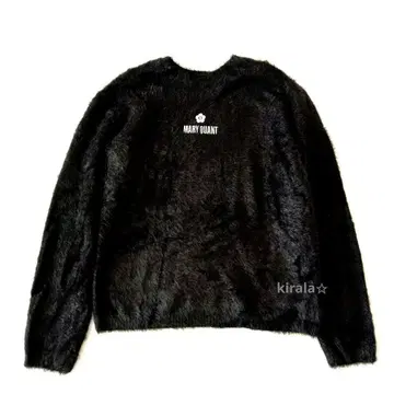 새상품급 마리콴트 샤기 니트 퍼 니트 블랙 38