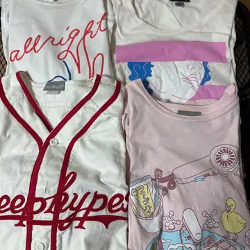 크리프하이프 베이스볼 T셔츠 등 4장 세트 L 사이즈 [ 증정품 포함 ]