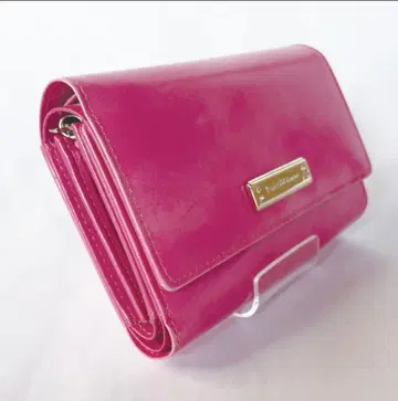 [ Pinky & Dianne ] 에나멜 광택 푸샤 핑크 컴팩트 지갑