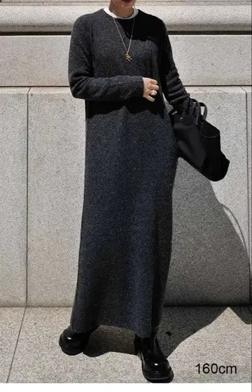 machatt 금기 완판 니트 롱 드레스 (그레이)