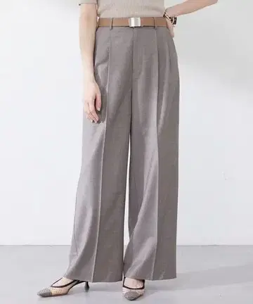 택 포함 새상품 Drawing Numbers 센터 프레스 와이드 팬츠