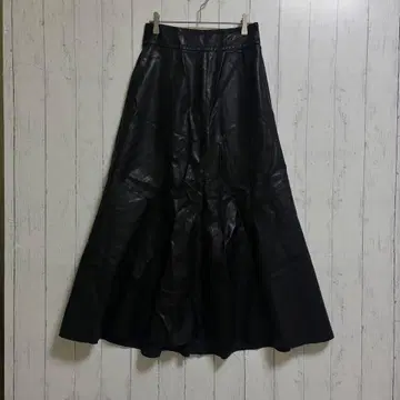 STYLEMIXER 인조 가죽 플레어 스커트 A라인 아름다운 실루엣