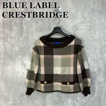 BLUE LABEL CRESTBRIDGE 체크 무늬 니트 스웨터 38